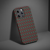 Green & Red Burgundy Argyle Christmas Holiday iPhone Hoesje