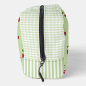 Green & Red Cherry Gingham Pattern Simple Fruit Toilettasje (Rechts)
