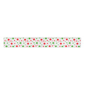 Green Red Christmas Dots White Background Grosgrain Lint (Voorkant)