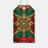 Green Red Christmas Holiday Gift Label Cadeaulabel (Voorkant)