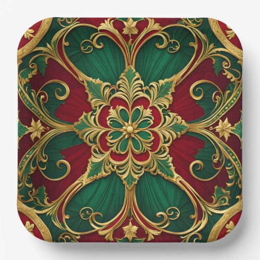 Green Red Christmas Holiday Paper Bord (Voorkant)