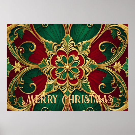 Green Red Christmas Holiday Poster (Voorkant)