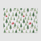 Green Red Christmas Trees Tissuepapier (Voorkant)