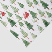 Green Red Christmas Trees Tissuepapier (Detail)