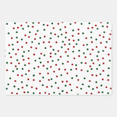 Green Red Confetti Polka Dot Merry kerst Inpakpapier Vel (Voorkant)