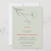 Green Red Cotton Flower Spring Botanical we doen h Kaart (Voorkant)