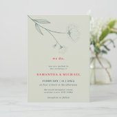 Green Red Cotton Flower Spring Botanical we doen h Kaart (Staand voorkant)