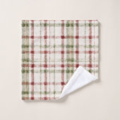 Green Red Cream Stripes  Bad Handdoek (Wasdoekje)