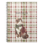 Green Red Cream Stripes Cat Notitieboek (Voorkant)