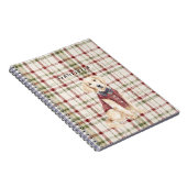 Green Red Cream Stripes Dog Notitieboek (Rechterzijde)