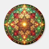 Green Red Decorative Christmas Holiday Magnet (Voorkant)