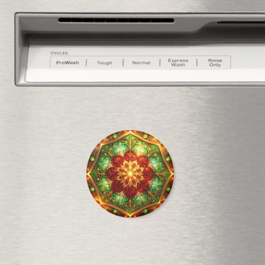 Green Red Decorative Christmas Holiday Magnet (Insitu (Vaatwasser))