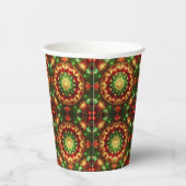 Green Red Decorative Christmas Holiday Paper Cups Papieren Bekers (Rechts)