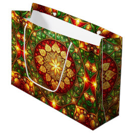 Green Red Decorative Holiday Gift Bag Groot Cadeauzakje