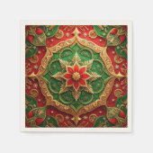 Green Red Decorative Holiday Napkin Servet (Voorkant)