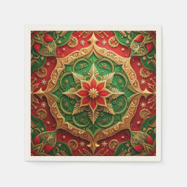 Green Red Decorative Holiday Napkin Servet