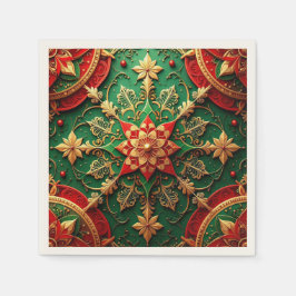Green Red Decorative Holiday Napkin Servet
