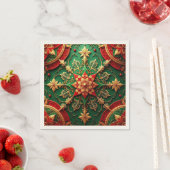 Green Red Decorative Holiday Napkin Servet (Insitu)