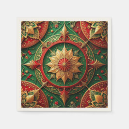 Green Red Decorative Holiday Napkin Servet