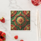 Green Red Decorative Holiday Napkin Servet (Insitu)