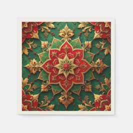 Green Red Decorative Holiday Napkin Servet