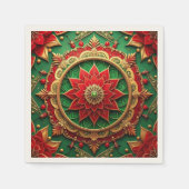 Green Red Decorative Holiday Napkin Servet (Voorkant)