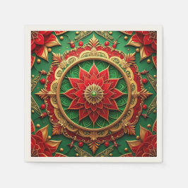 Green Red Decorative Holiday Napkin Servet