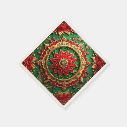 Green Red Decorative Holiday Napkin Servet (Hoek)