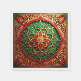 Green Red Decorative Holiday Napkin Servet