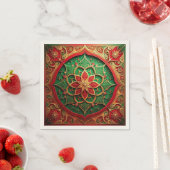 Green Red Decorative Holiday Napkin Servet (Insitu)