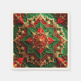 Green Red Decorative Holiday Napkin Servet