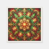 Green Red Decorative Holiday Napkin Servet (Voorkant)