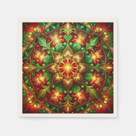Green Red Decorative Holiday Napkin Servet