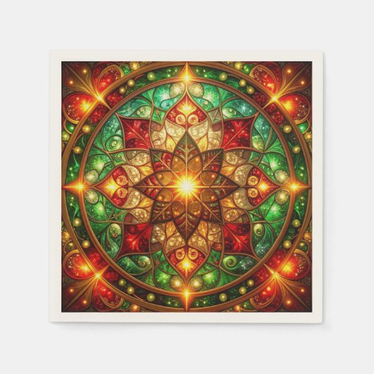 Green Red Decorative Holiday Napkin Servet (Voorkant)