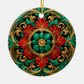 Green Red Decorative Holiday Ornament (Voorkant)