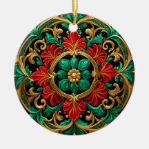 Green Red Decorative Holiday Ornament