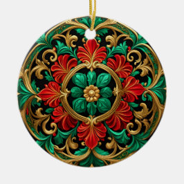 Green Red Decorative Holiday Ornament