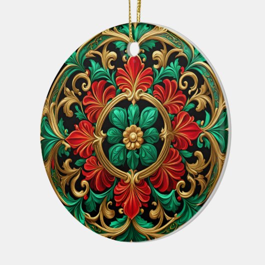 Green Red Decorative Holiday Ornament (Links)