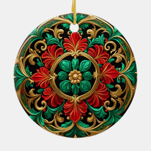 Green Red Decorative Holiday Ornament (Achterkant)