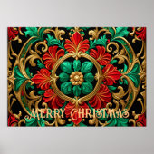 Green Red Decorative Holiday Poster (Voorkant)