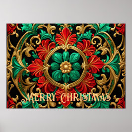 Green Red Decorative Holiday Poster