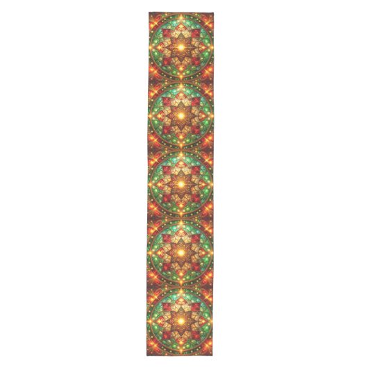 Green Red Decorative Holiday Table Runner Medium Tafelloper (Voorkant)