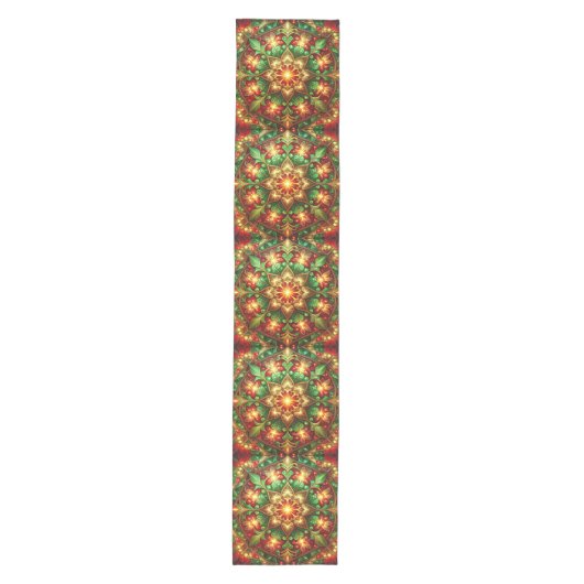 Green Red Decorative Holiday Table Runner Medium Tafelloper (Voorkant)