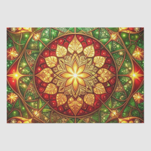 Green Red Decorative Holiday Tissue Paper Tissuepapier (Voorkant)