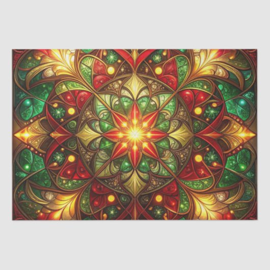 Green Red Decorative Holiday Tissue Paper Tissuepapier (Voorkant)