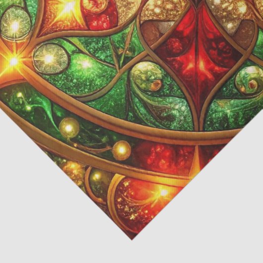 Green Red Decorative Holiday Tissue Paper Tissuepapier (Detail)