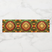 Green Red Decorative Holiday Waterfles Etiket (Enkel label)