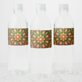 Green Red Decorative Holiday Waterfles Etiket