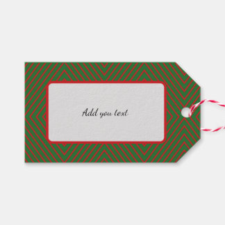 Green & Red Diagonal Lines Cadeaulabel