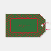 Green & Red Diagonal Lines Cadeaulabel (Voorkant (Horizontaal))